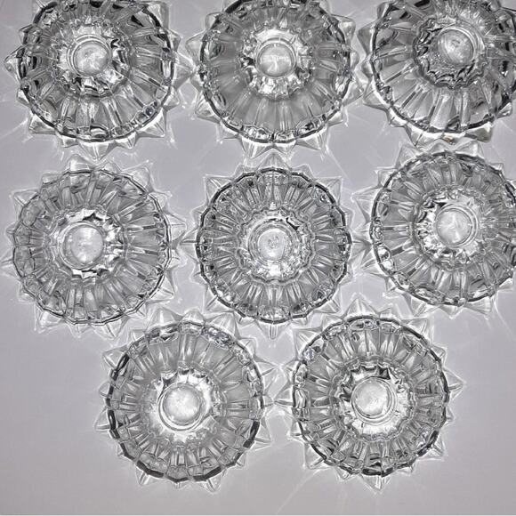 CRISTAL DE FLANDRE CANDLE HOLDERS 8 FRENCH VINTAGE CRYSTAL FLORILEGE 3 5/8" - Picture 5 of 12